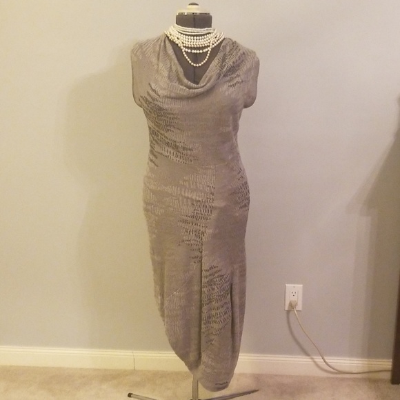 Transit Par-Such Dresses & Skirts - Transit Silver and Black maxi asymmetrical dress